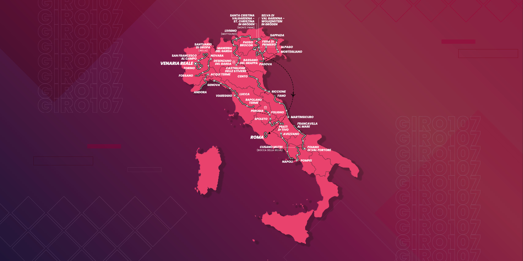 Giro d'Italia 2024 billede rute